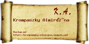 Krompaszky Almiréna névjegykártya